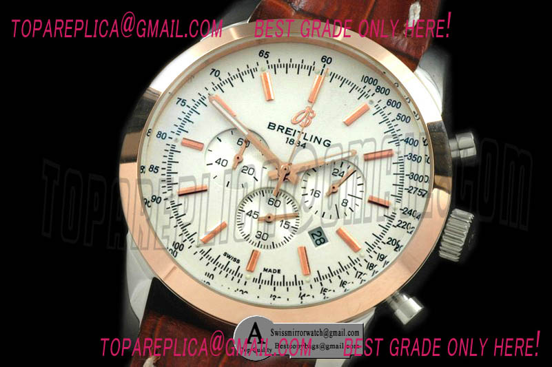 Breitling RB015112/G716 TransOcean Chrono SS/Yellow Gold/Leather White Jap OS20 Qtz