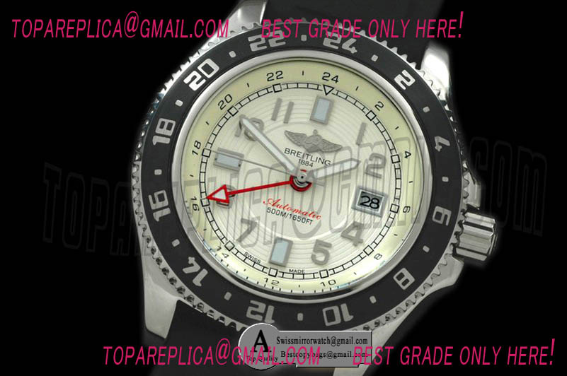 Breitling Abyss GMT SS/Rubber White Asian 2813 Replica Watches
