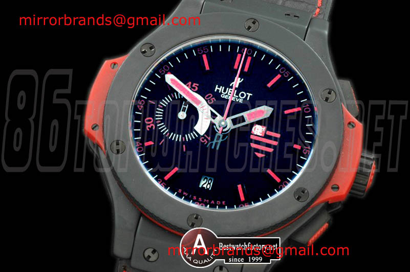Luxury Hublot Big Bang "Flamengo" Special Ed Cer/Leather A-7500 28800 bph
