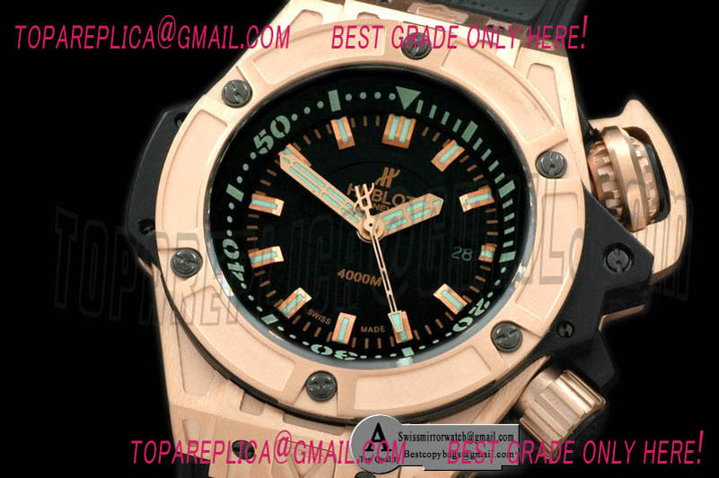 Luxury Hublot Diver 4000m Rose Gold/Rubber Black Asian 2824