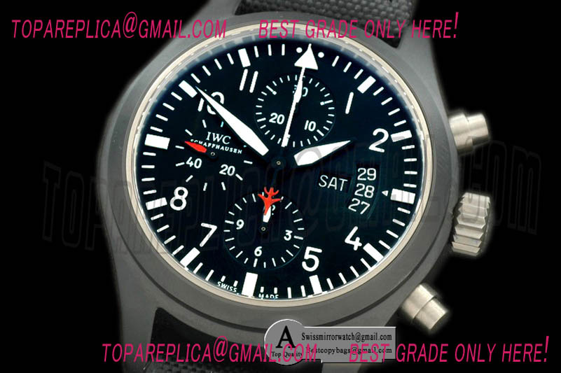 IWC IW3789-01 3789 Top Gun Pilot Chrono V1 Ceramic/Nylon/Black Swiss Replica Watches