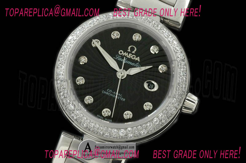 Omega 425.35.34.20.51.001 Deville Ladymatic Mid SS/SS Black A-2836 Replica Watches