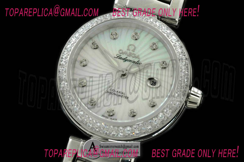 Omega 425.35.34.20.55.001 Deville Ladymatic Mid SS/SS White A-2836 Replica Watches