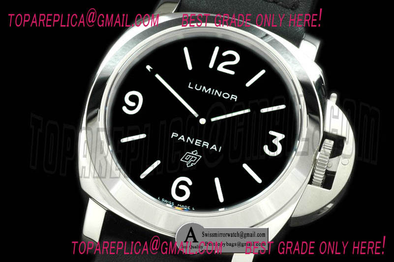 Luxury Panerai Pam 000N SS/Leather Black 6497 Swiss-Lume