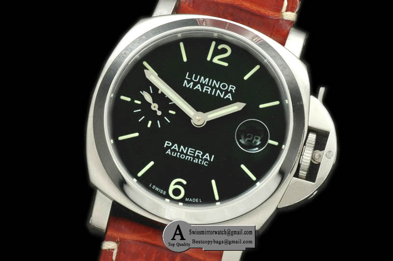 Panerai Pam 048 K 40mm Auto SS/Leather Black Asia 2813 21J Replica Watches
