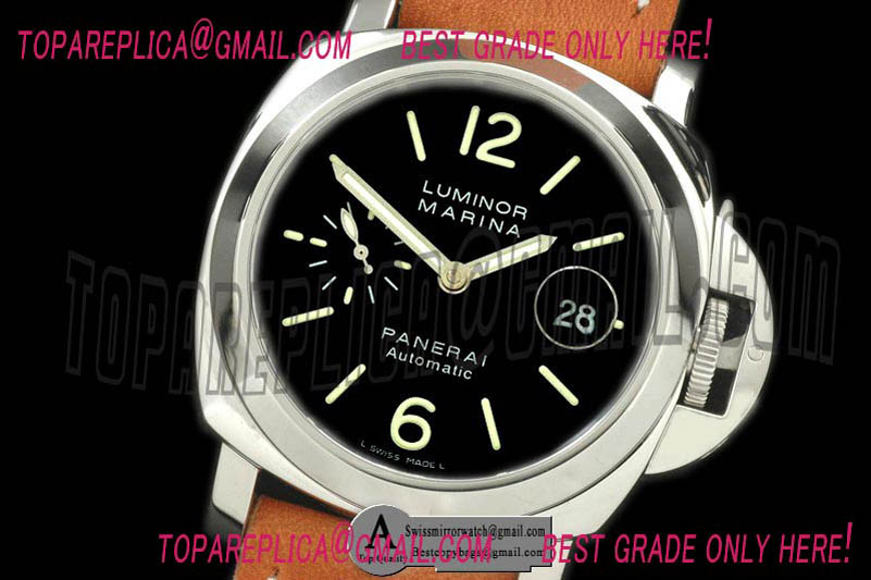Panerai Pam 104I SS/Leather Black A-7750 28800bph Replica Watches