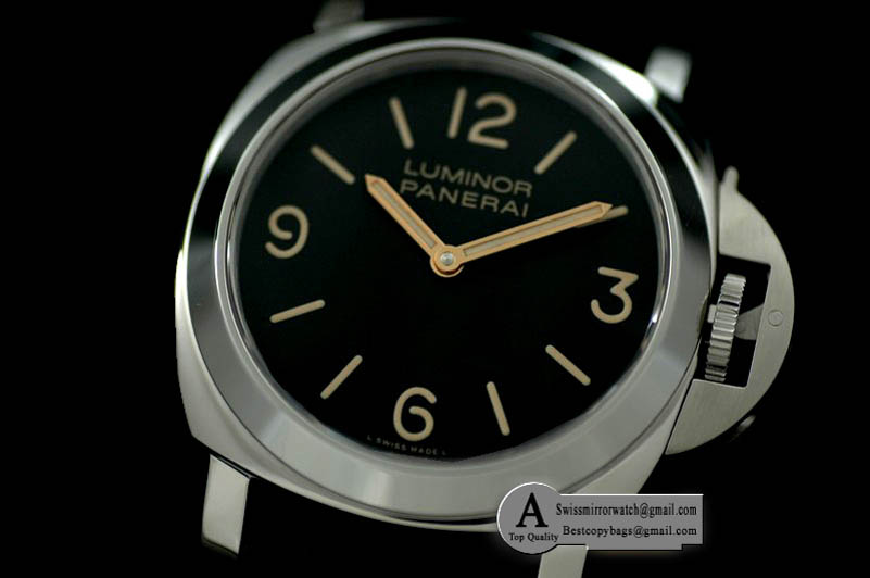 Officine Panerai Pam 390N Base SS Black A6497 Replica Watches