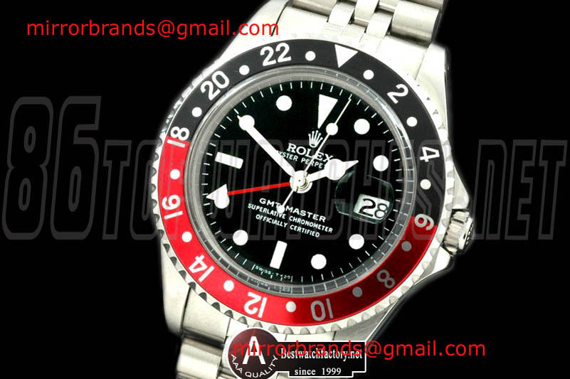 Luxury Rolex Vintage-GMT 1675 SS/Jubilee Black/Red A2836