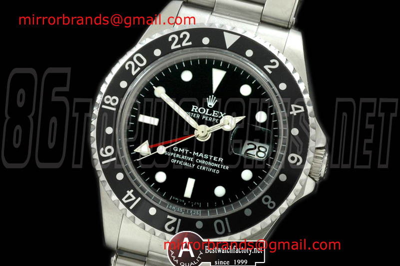 Luxury Rolex Vintage-GMT 1675 SS/Oys Black A2836
