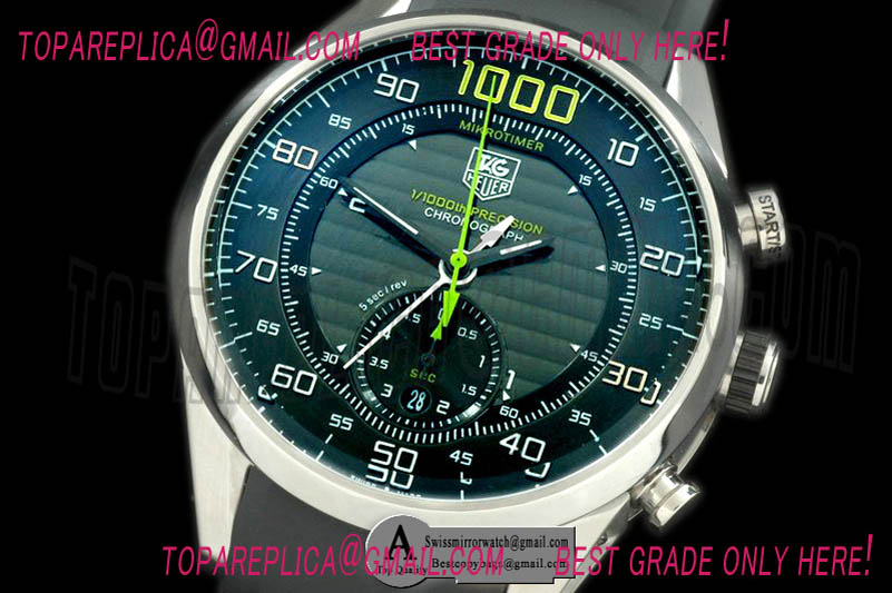 Tag Heuer Mikrometer 1/1000 Chrono SS/Rubber Black/Luminous-Green 2813 Replica Watches