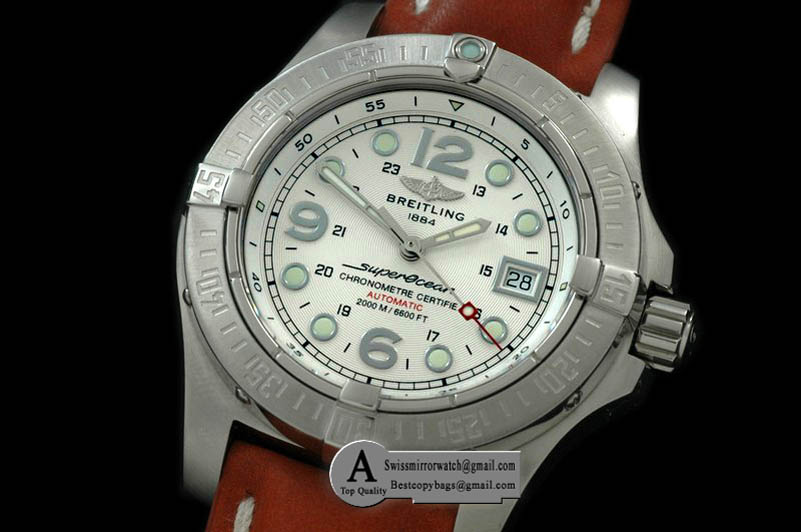 Breitling A17390 Steelfish V2 SS/Leather White - Swiss ETA 2836 Replica Watches