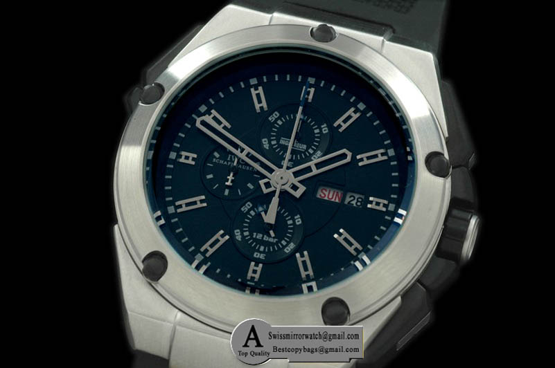 IWC IW376501 Ingenieur Double Chrono SS/Leather Black/Blue Japan Quartz Replica Watches