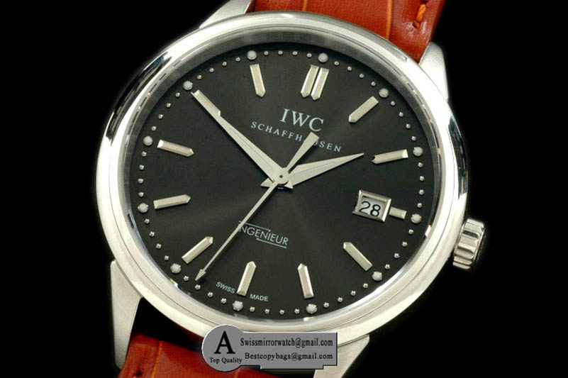 IWC IW323301 Ingenuier Vintage SS/Leather Black A-2824 Replica Watches
