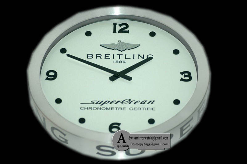 Breitling Dealer Clock SuperOcean Style SS White Swiss Quartz Replica Watches