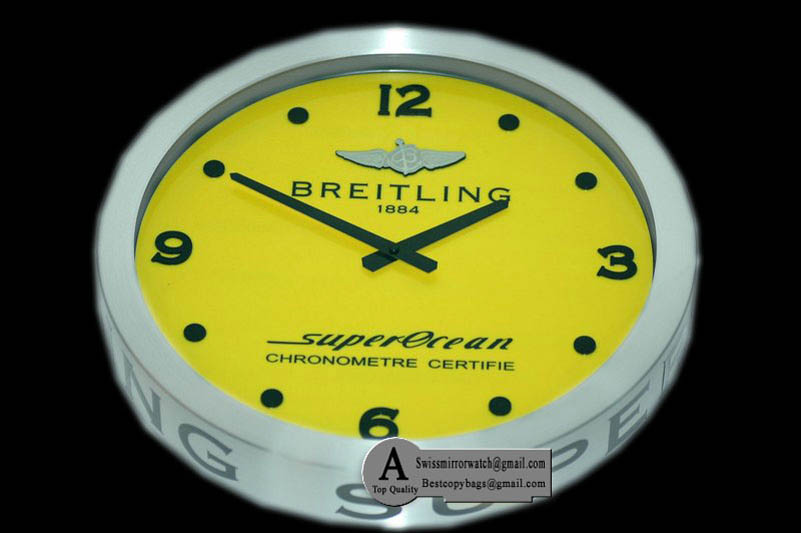 Breitling Dealer Clock SuperOcean Style SS Yellow Swiss Quartz Replica Clock