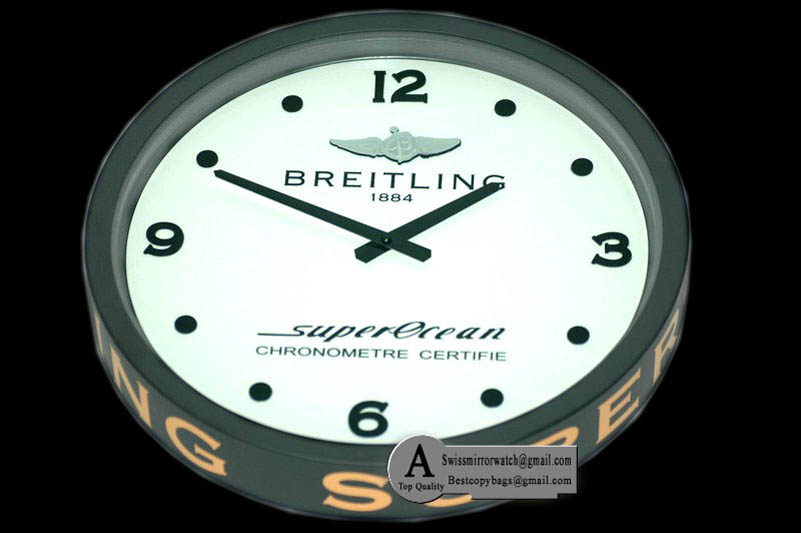 Breitling Dealer Clock SuperOcean Style PVD White Swiss Quartz Replica Clock