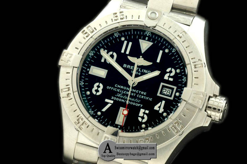 Breitling Seawolf V2 SS/SS Black Replica Watches
