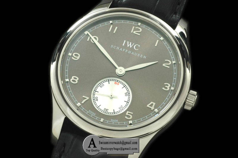 IWC Portuguese Vintage Auto SS Leather Grey Asia 2824 28800b Replica Watches
