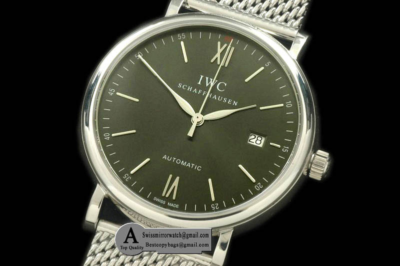 IWC Portofino Automatic SS Mesh Grey Asia 2892 Replica Watches