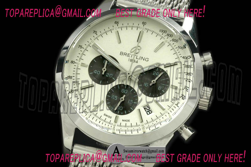 Replica Breitling TransOcean AB015212/G724 Chrono SS/SS White Japanese OS20 Quartz Watches