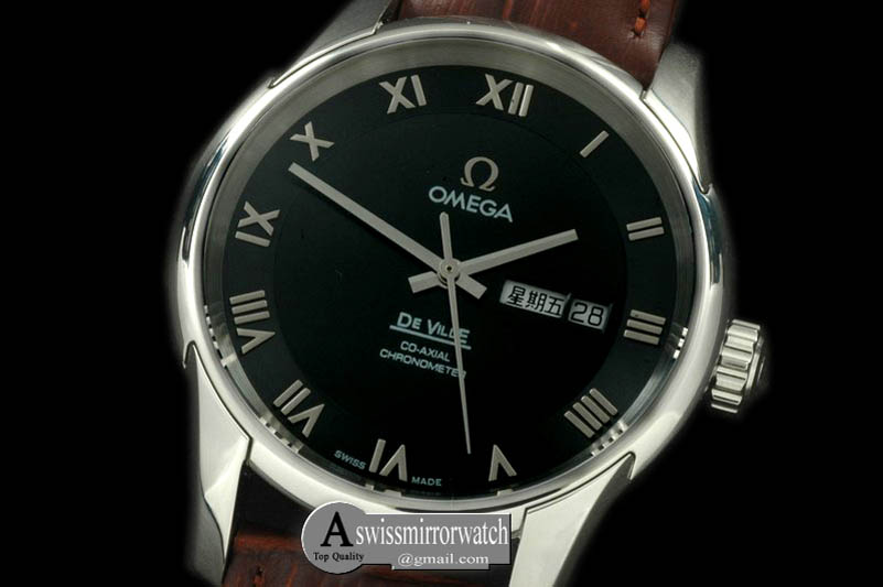 Omega Deville Co Axial Day/Date SS/LE Black Asian 2836