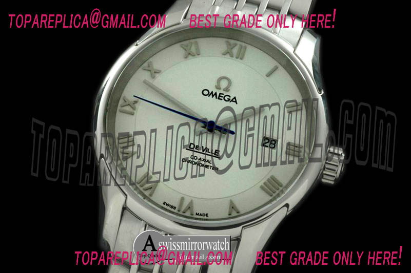Omega Deville Co Axial Auto SS/SS White Asian 2824