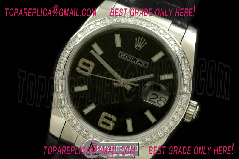 Rolex SS/LE Black Asian 2813 28800 Real Diamonds