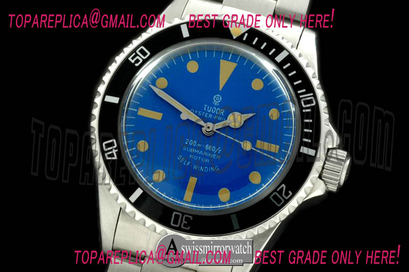 Tudor Vintage 5514 Style No Date Blue Sub Asia 2836