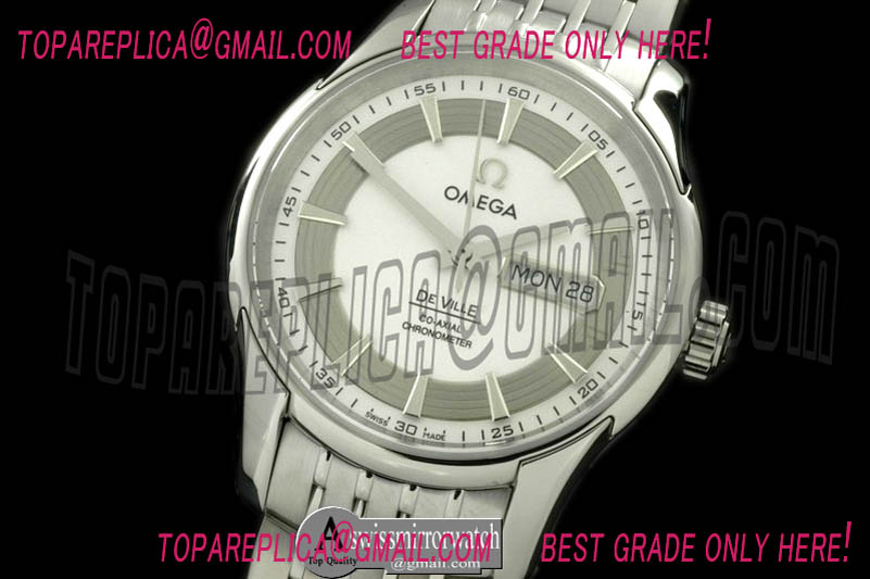 Omega Deville Co Axial Day/Date SS/SS White Asian 2836
