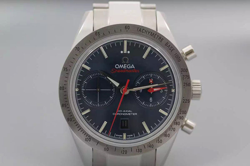 Omega Speedmaster ’57 SS Chrono AXF Best Edition Blue Dial on SS Bracelet A7750 (Free Leather Strap)