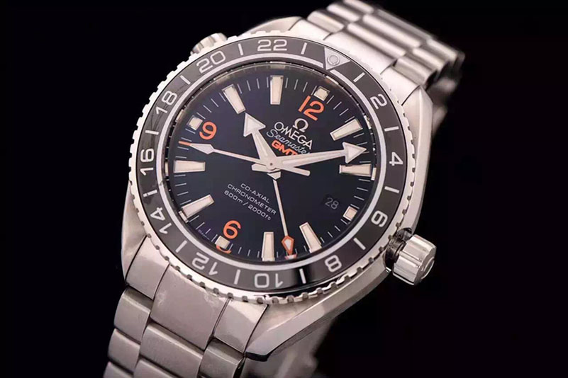 Omega 232.30.44.22.01.001 Seamaster Planet Ocean GMT Black SS/SS A8605