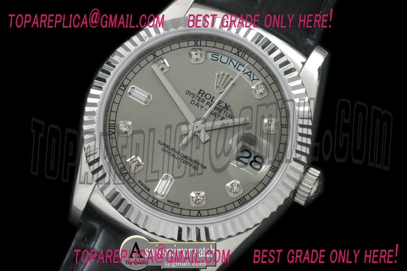 Rolex DayDate Fluted Grey Diam SS/LE Asian 2836