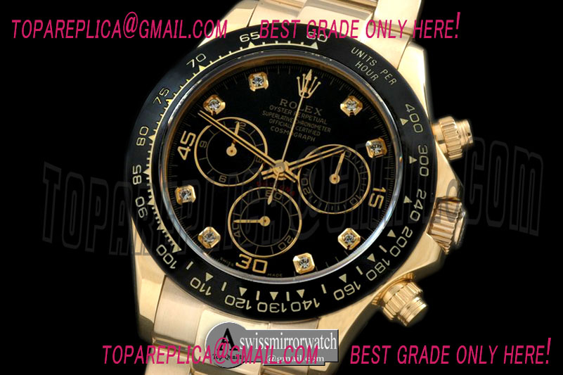 Rolex Daytona 116528 YG/YG Black Diam A-7750 Sec@6