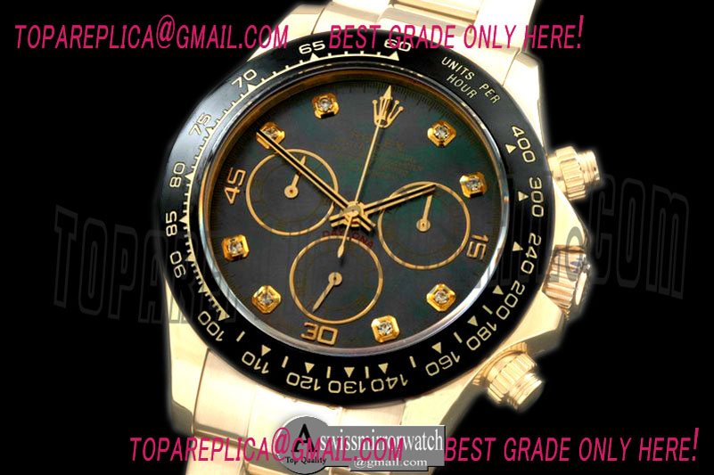 Rolex Daytona 116528 YG/YG MOP Black Diam A-7750 Sec@6