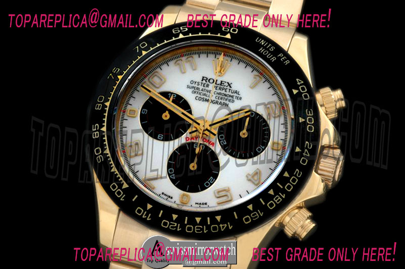 Rolex Daytona 116528 YG/YG White Num A-7750 Sec@6