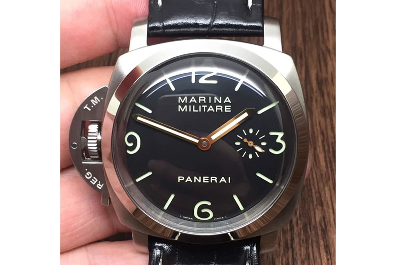 Panerai PAM 217 H ZF 1:1 Best Edition Superlumed Dial on Black Leather Strap A6497 with Y-Incabloc