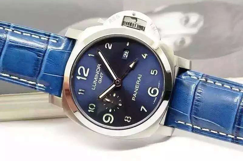 Panerai PAM 437 L Titanium ZF Best Edition Blue Dial on Blue Leather Strap P9001