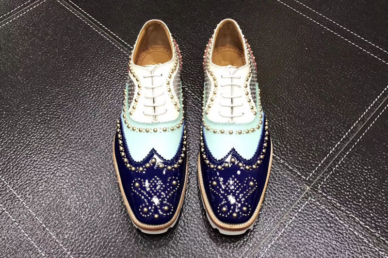 Christian Louboutin Mens Oxfords Crapamale Flat And Shoes White/Blue