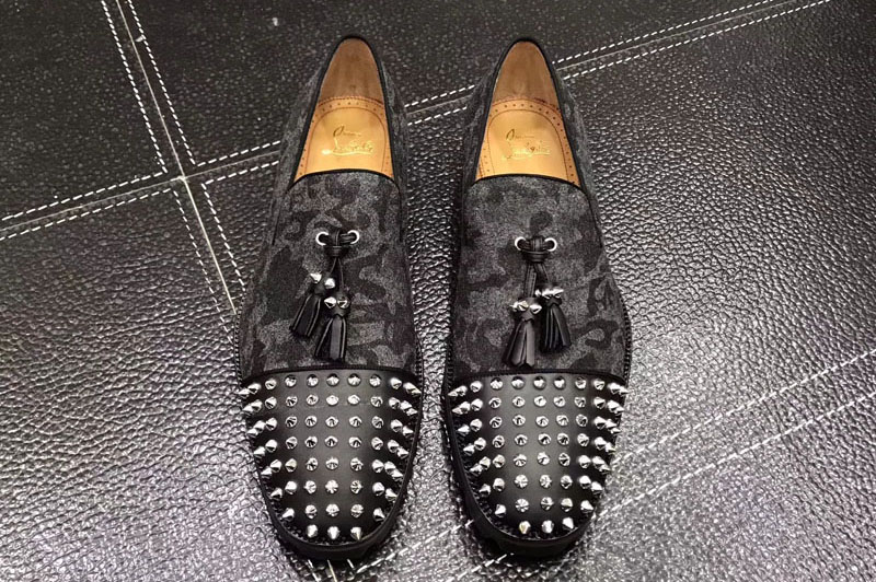 Christian Louboutin 2017 Mens Original Leather Flat And Shoes Black