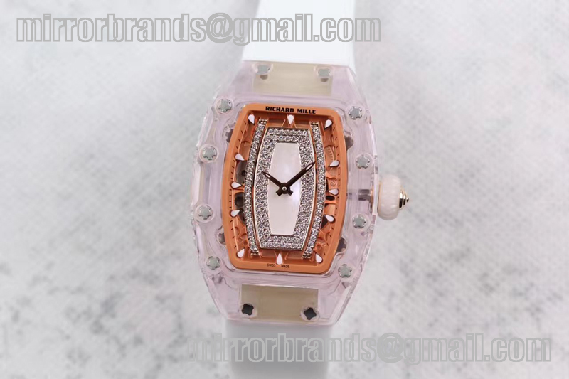 Richard Mille RM 007 Lady Transparent Case White MOP Diamonds Dial 6T51