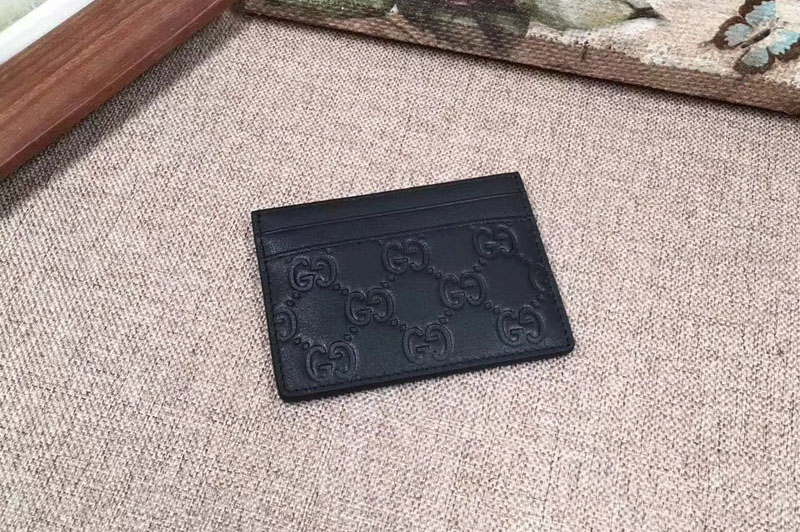 Gucci 233166 Signature leather card case Black