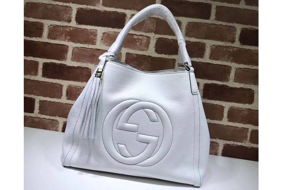 Gucci 282309 Medium Soho Shoulder Bag Calfskin Leather White