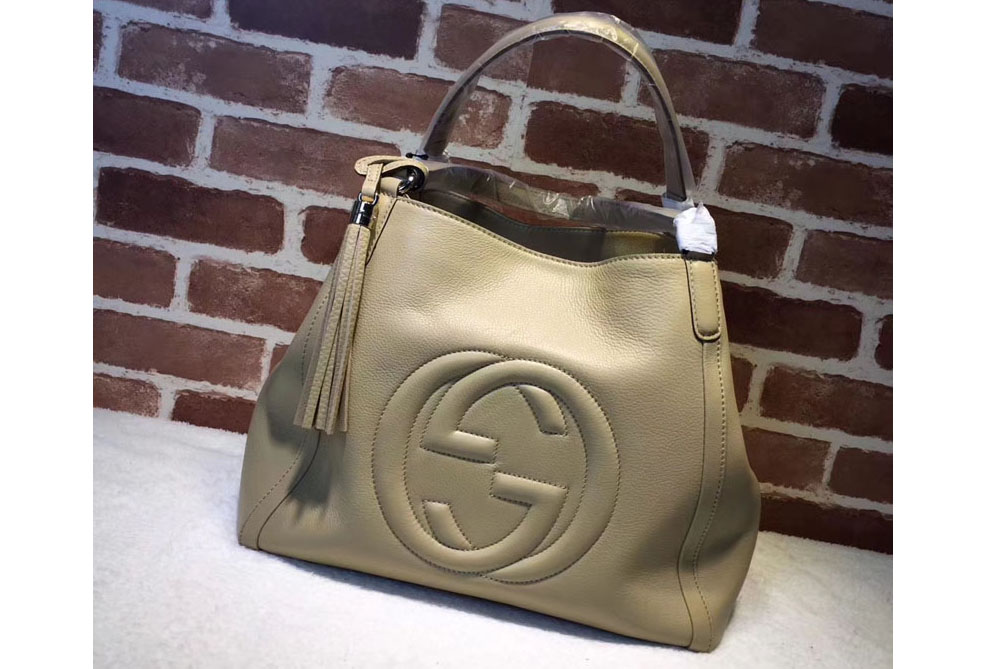Gucci 282309 Medium Soho Shoulder Bag Calfskin Leather Gold