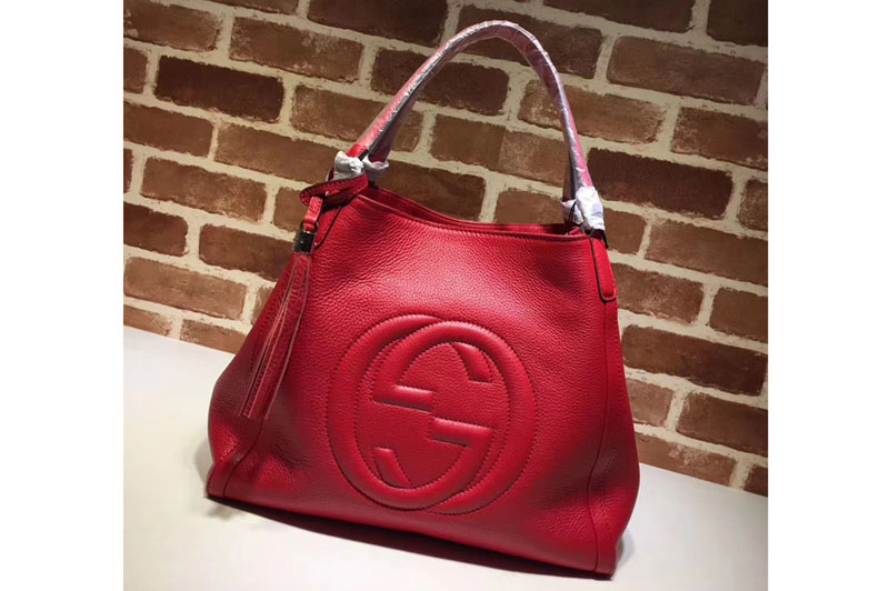 Gucci 282309 Medium Soho Shoulder Bag Calfskin Leather Red
