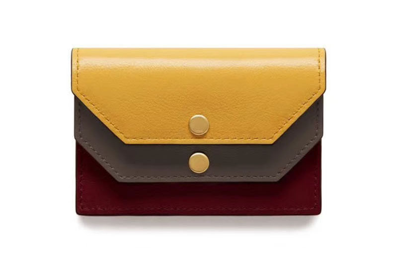 Mulberry Multiflap Card Case Sunflower,Clay,Crimson Smooth Claf
