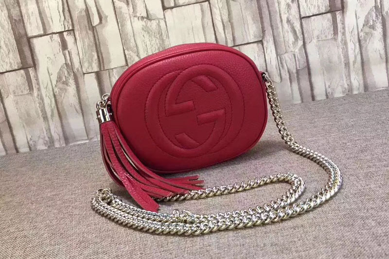 Gucci Soho Original Leather mini Chain Bag 353965 Red [353965-p2 ...