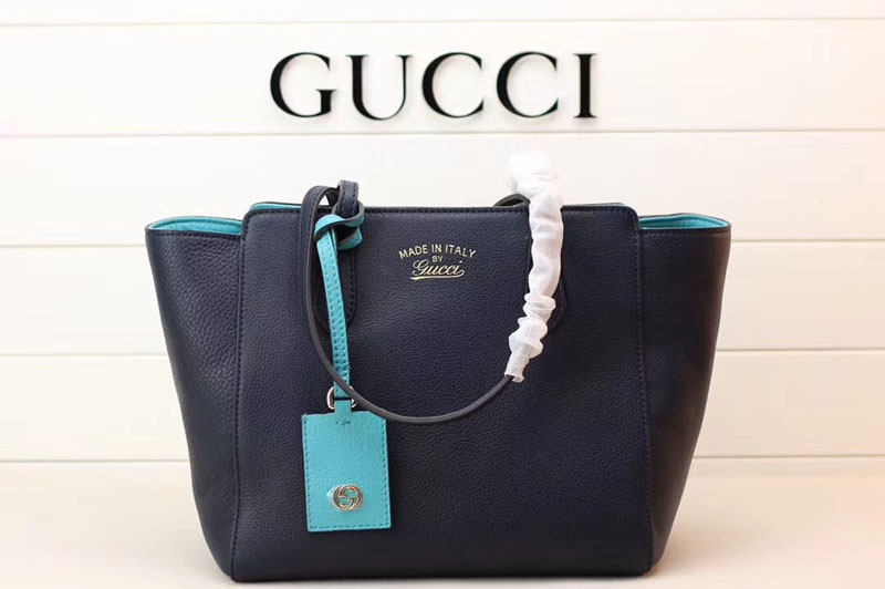 Gucci 354408 Swing Leather Tote Bags Blue