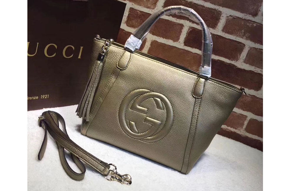 Gucci 369176 Soho Original Leather Top Handle Bag Gold
