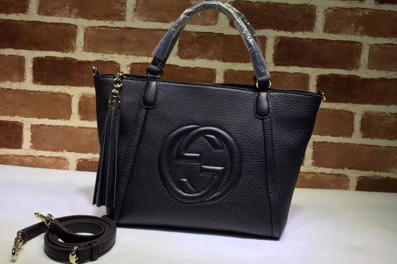 Gucci 369176 Soho Original Leather Top Handle Bag Black