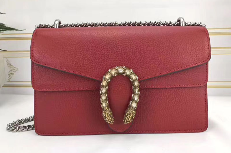 Gucci 400249 Dionysus Blooms Leather Shoulder Bag Red [400249-b8 ...